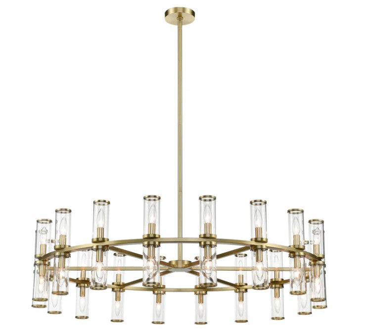 Kuzco CH309036NBCG Revolve Clear Glass/Natural Brass 36 Lights Chandeliers - Atlantic Lighting
