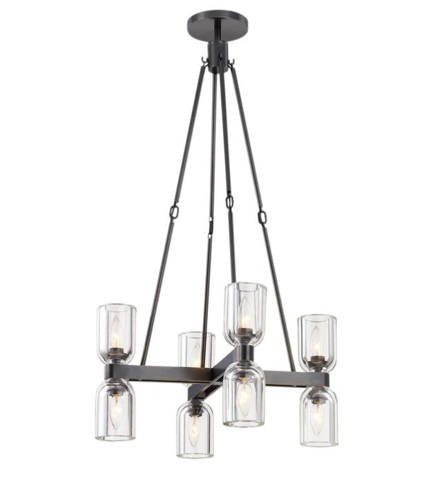 Kuzco CH338822UBCC Lucian 22-in Clear Crystal/Urban Bronze 8 Lights Chandeliers - Atlantic Lighting