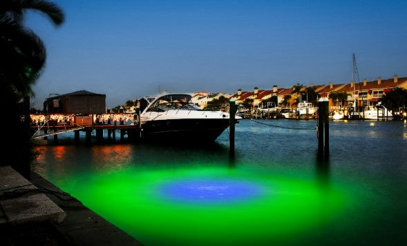 Incredible Underwater LED Lighting MWI-BG40 Blue/Green Mega-Watt Iris Underwater LED Lighting System (40 foot power cord) - Atlantic Lighting