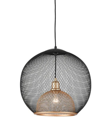 Kuzco 494418-BK/GD Gibraltar 18-in Black/Gold 1 Light Pendant - Atlantic Lighting