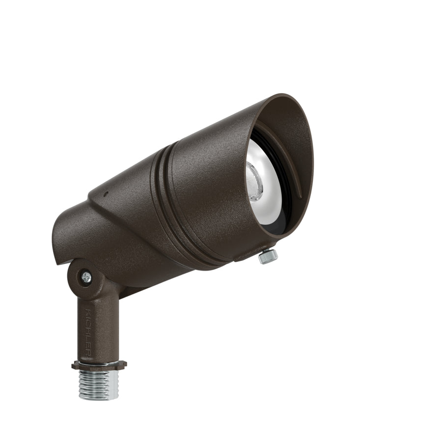 Kichler Varia medium accent light in Architectural Bronze, angled view