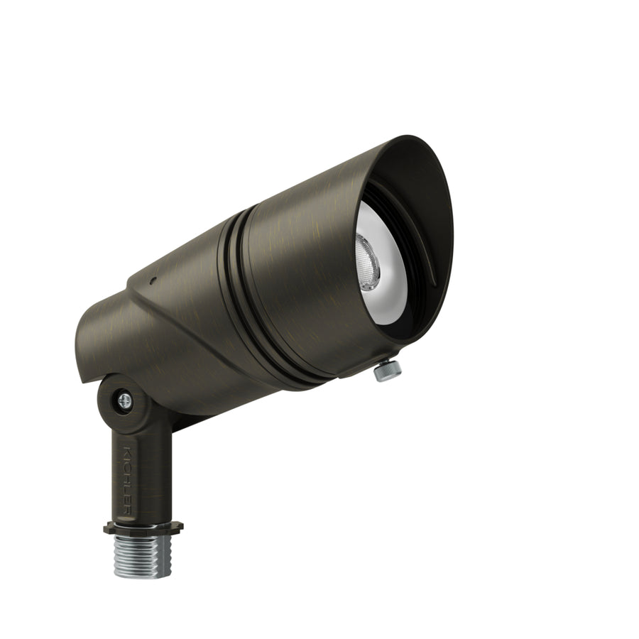 Kichler Varia medium accent light in Centennial Brass, angled view