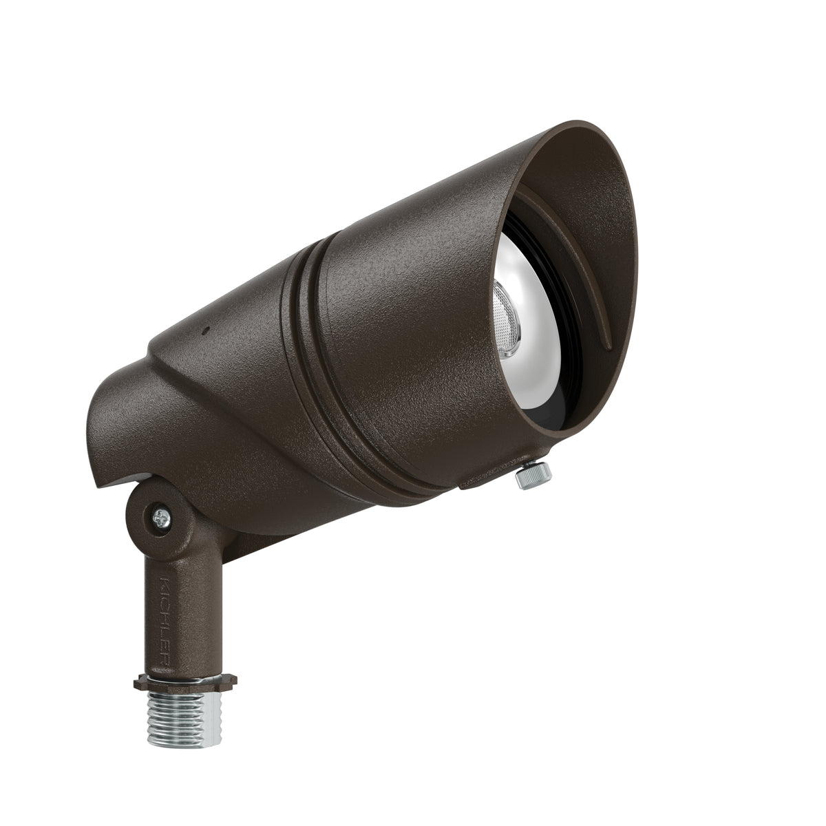 Kichler Varia large accent light in Architectural Bronze, angled view