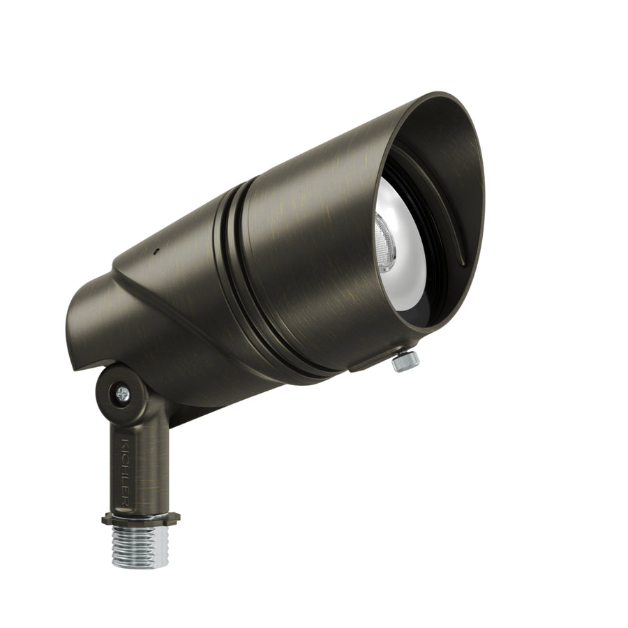 Kichler Varia large accent light in Centennial Brass, angled view