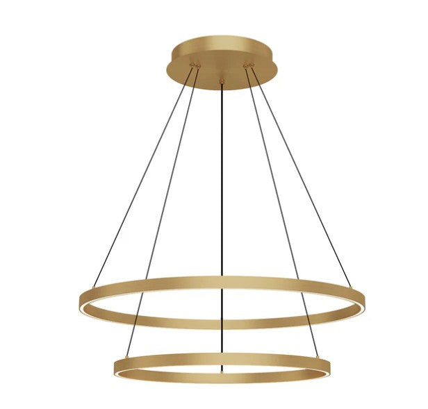 Kuzco CH87232-BG Cerchio 32-in Brushed Gold LED Chandeliers - Atlantic Lighting