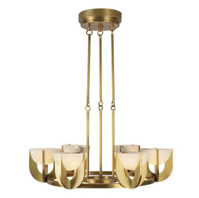 Kuzco CH362627VBAR-UNV Colette 27-in Vintage Brass/Alabaster LED Chandelier - Atlantic Lighting