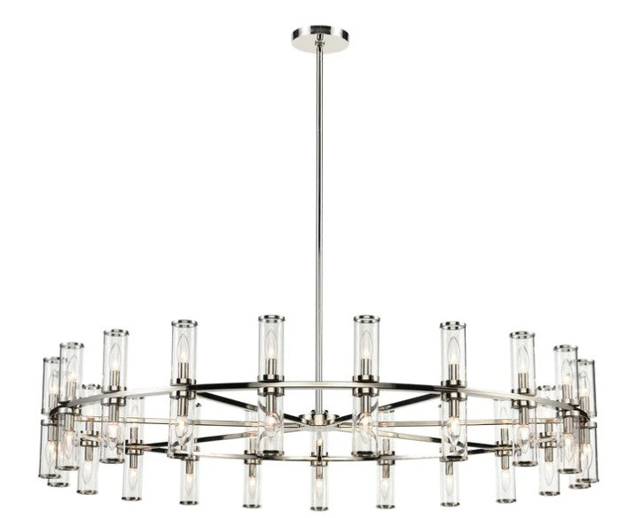 Kuzco CH309042PNCG Revolve Clear Glass/Polished Nickel 42 Lights Chandeliers - Atlantic Lighting