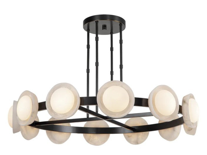 Kuzco CH320050UBAR Alonso 50-in Urban Bronze/Alabaster LED Chandeliers - Atlantic Lighting