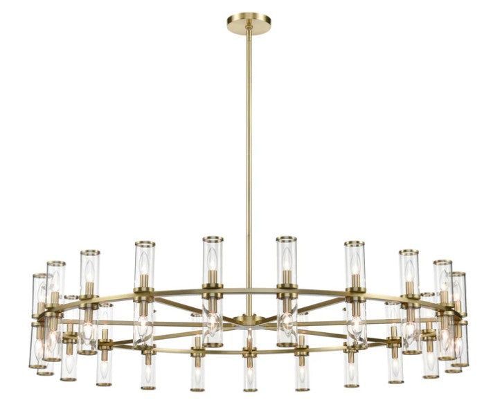 Kuzco CH309042NBCG Revolve Clear Glass/Natural Brass 42 Lights Chandeliers - Atlantic Lighting