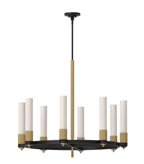 Kuzco CH416108MBBG Rue 38-in Matte Black/Brushed Gold 8 Lights Chandeliers - Atlantic Lighting
