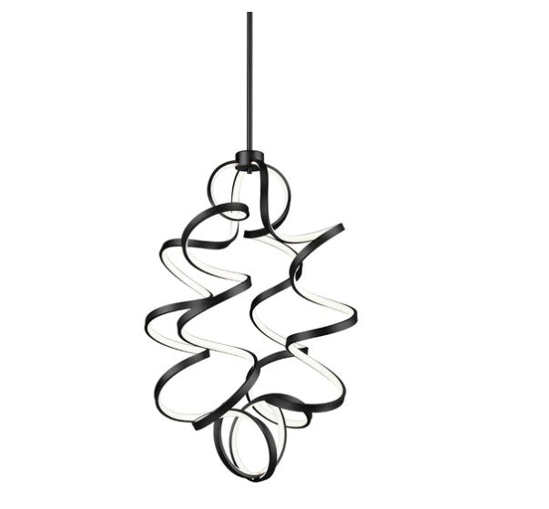 Kuzco CH93934-BK Synergy 34-in Black LED Chandeliers - Atlantic Lighting