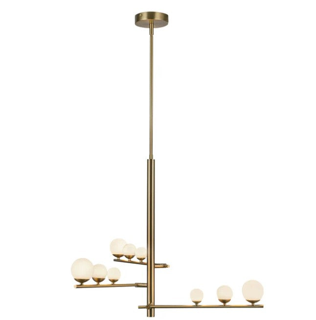 Kuzco CH55524-BG/OP Juniper 3 Head Brushed Gold/Opal Glass LED Chandelier - Atlantic Lighting
