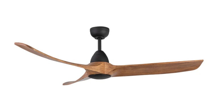 Kuzco CF77860-MB/NW Baylor 60-in Matte Black/Natural Wood LED Ceiling Fan - Atlantic Lighting