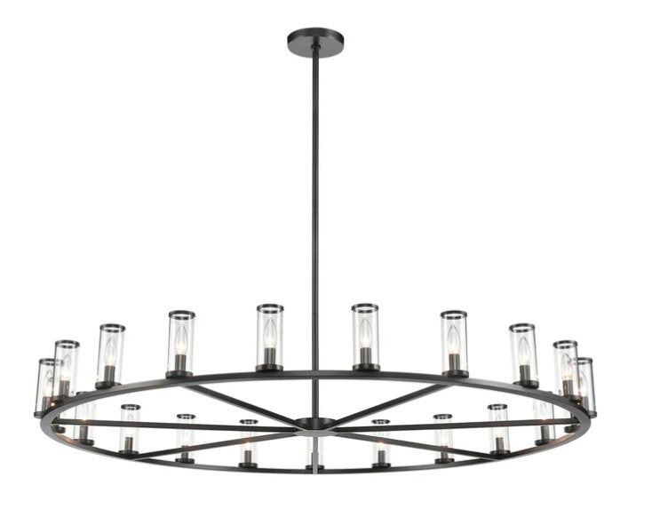 Kuzco CH309021UBCG Revolve Clear Glass/Urban Bronze 21 Light Chandeliers - Atlantic Lighting