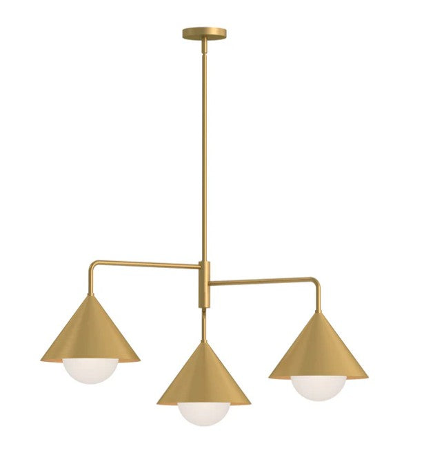 Kuzco CH490340BGOP Perth 40-in Brushed Gold/Opal Glass 3 Lights Chandelier - Atlantic Lighting