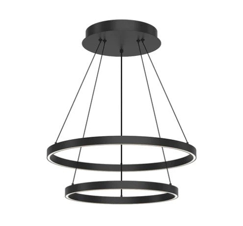 Kuzco CH87224-BK Cerchio 24-in Black LED Chandeliers - Atlantic Lighting