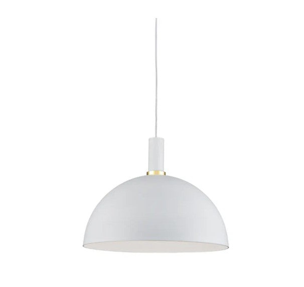 Kuzco 492316-WH/GD Archibald 16-in White With Gold Detail 1 Light Pendant - Atlantic Lighting