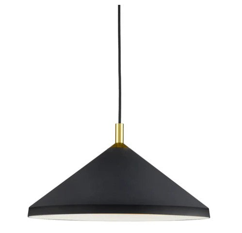 Kuzco 493118-BK/GD Dorothy 18-in Black With Gold Detail 1 Light Pendant - Atlantic Lighting