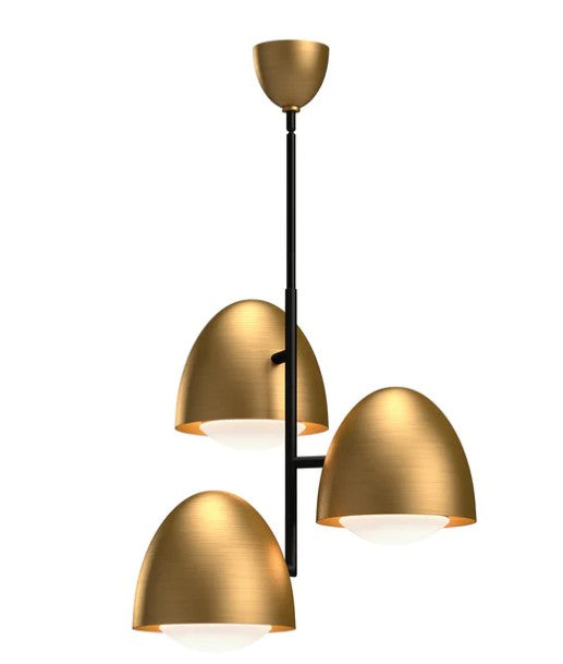 Kuzco CH529024AGOP Kenji 24-in Aged Gold/Opal Matte Glass 3 Lights Chandeliers - Atlantic Lighting