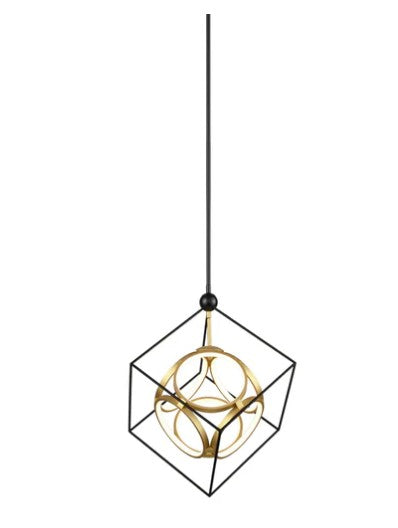 Kuzco CH19220-BK/AN Monza 20-in Black/Antique Brass LED Chandeliers - Atlantic Lighting