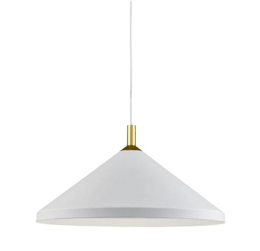 Kuzco 493118-WH/GD Dorothy 18-in White With Gold Detail 1 Light Pendant - Atlantic Lighting