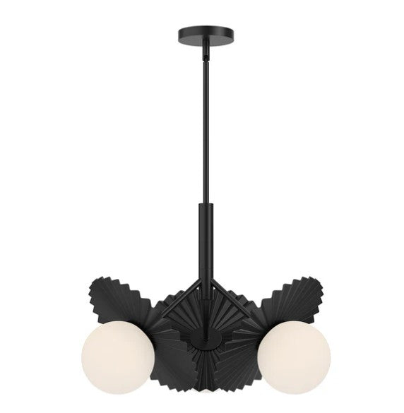 Kuzco CH501322MBOP Plume 21-in Matte Black/Opal Glass 3 Lights Chandeliers - Atlantic Lighting