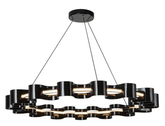 Kuzco CH18035-GBK Nami 35-in Gloss Black LED Chandelier - Atlantic Lighting