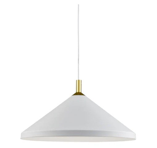 Kuzco 493126-WH/GD Dorothy 26-in White With Gold Detail 1 Light Pendant - Atlantic Lighting