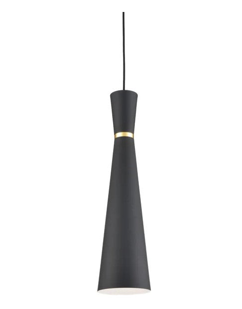 Kuzco 493206-BK/GD Vanderbilt 6-in Black With Gold Detail 1 Light Pendant - Atlantic Lighting