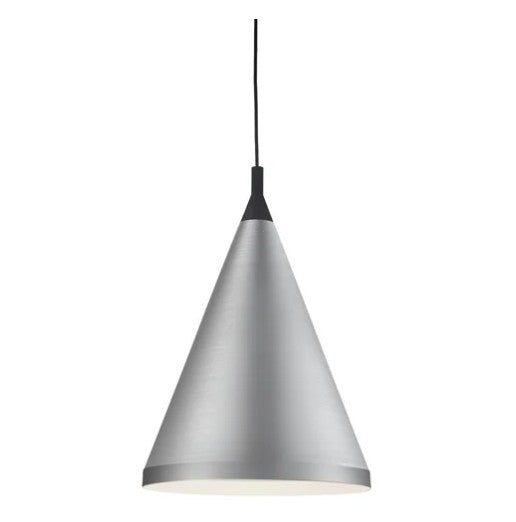 Kuzco 492716-BN/BK Dorothy 16-in Brushed Nickel With Black Detail 1 Light Pendant - Atlantic Lighting