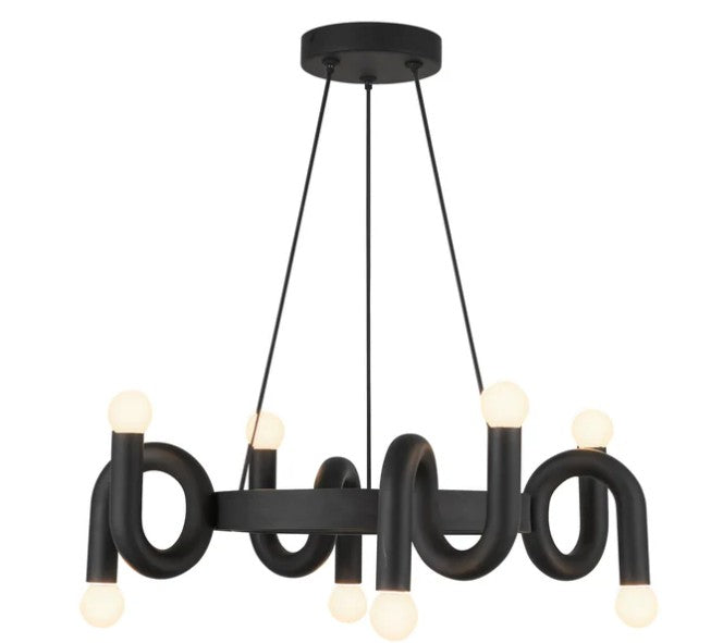Kuzco CH420823MB Sadie 23-in Matte Black Socket Chandelier - Atlantic Lighting