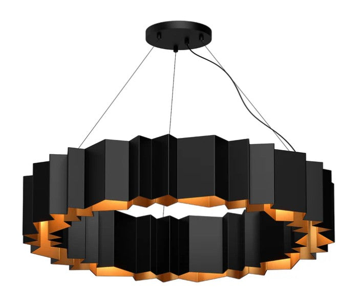 Kuzco CH58040-BK/GD Akira 40-in Black/Gold 12 Lights Chandeliers - Atlantic Lighting