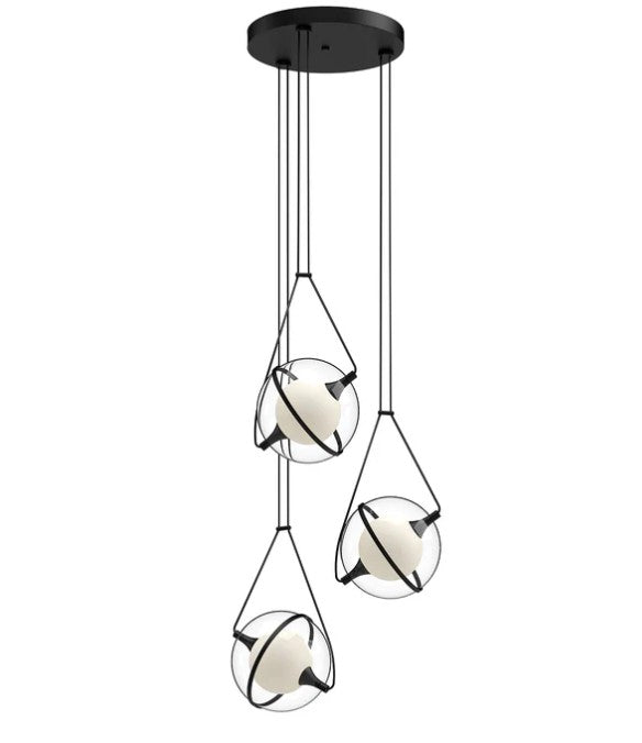 Kuzco CH76718-BK Aries 18-in Black LED Chandeliers - Atlantic Lighting