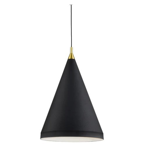 Kuzco 492716-BK/GD Dorothy 16-in Black With Gold Detail 1 Light Pendant - Atlantic Lighting