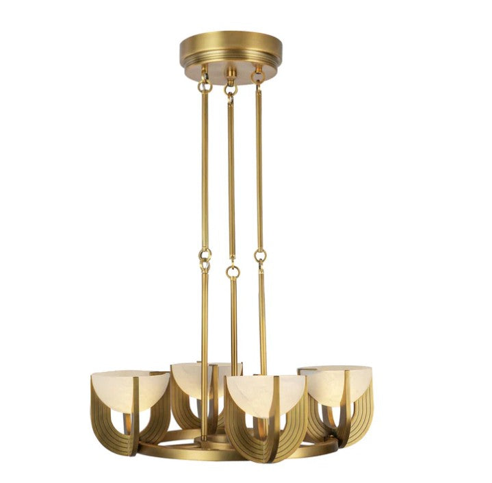 Kuzco CH362423VBAR-UNV Colette 22-in Vintage Brass/Alabaster LED Chandelier - Atlantic Lighting