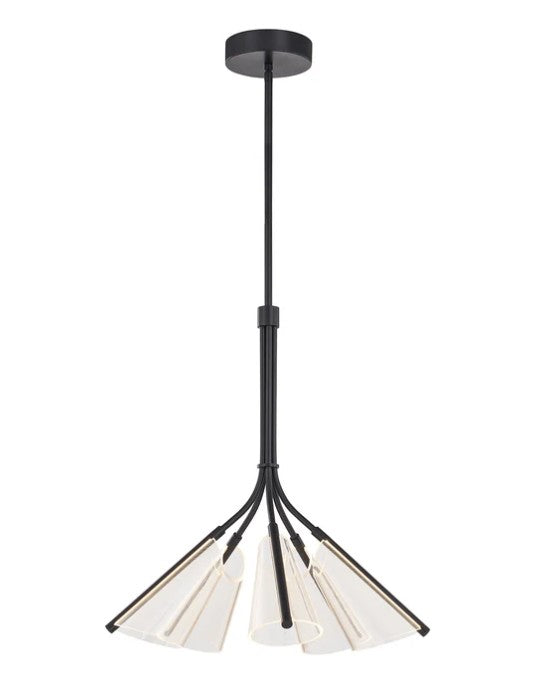Kuzco CH62628-BK/LG Mulberry 28-in Black/Light Guide LED Chandeliers - Atlantic Lighting