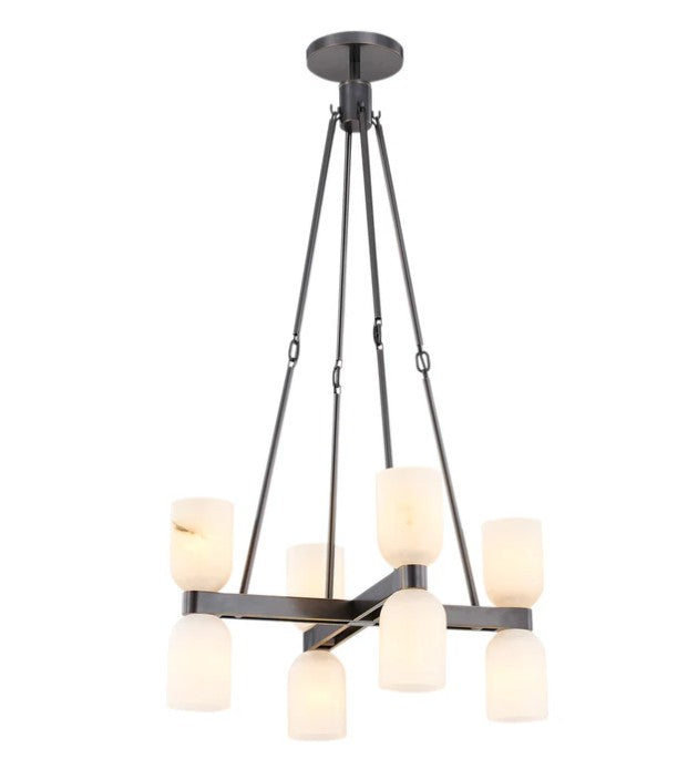 Kuzco CH338822UBAR Lucian 22-in Urban Bronze/Alabaster 8 Lights Chandeliers - Atlantic Lighting