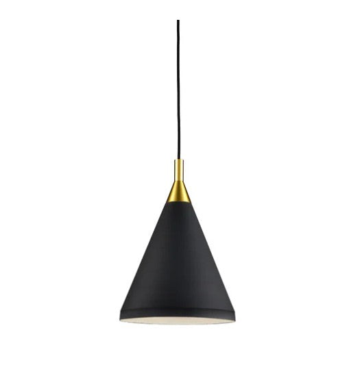 Kuzco 492710-BK/GD Dorothy 10-in Black With Gold Detail 1 Light Pendant - Atlantic Lighting