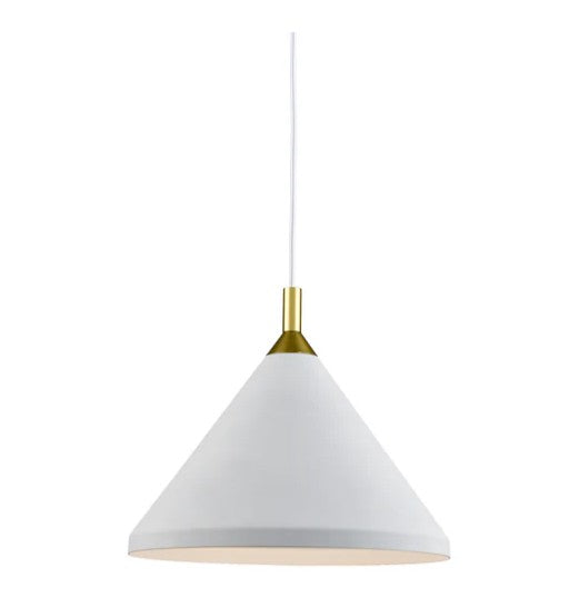 Kuzco 492814-WH/GD Dorothy 14-in White With Gold Detail 1 Light Pendant - Atlantic Lighting