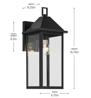 Kichler 59158BK Prin Outdoor Wall Light - Medium