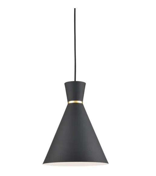 Kuzco 493210-BK/GD Vanderbilt 10-in Black With Gold Detail 1 Light Pendant - Atlantic Lighting