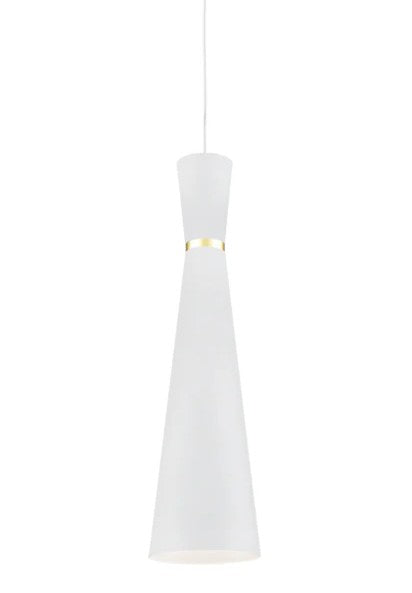 Kuzco 493206-WH/GD Vanderbilt 6-in White With Gold Detail 1 Light Pendant - Atlantic Lighting