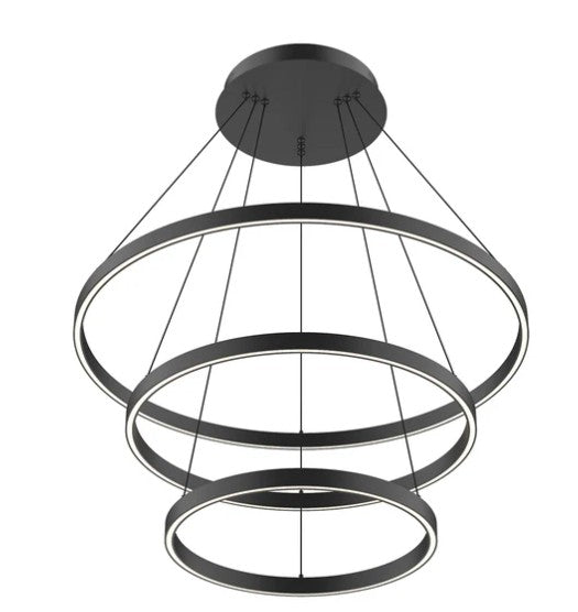 Kuzco CH87932-BK Cerchio 32-in Black LED Chandeliers - Atlantic Lighting