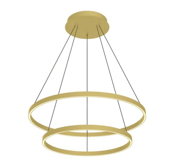 Kuzco CH87832-BG Cerchio 32-in Brushed Gold LED Chandeliers - Atlantic Lighting