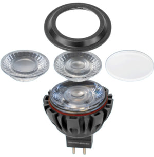 Brilliance Swaptics MR16 2 Watt 2700K with interchangeable 15/30/60/120 degree optics - MR16-2-2700-6