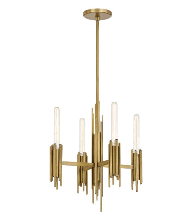 Kuzco CH335019VB Torres 19-in Vintage Brass 4 Lights Chandeliers - Atlantic Lighting