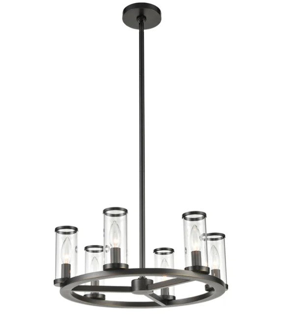 Kuzco CH309006UBCG Revolve Clear Glass/Urban Bronze 6 Lights Chandeliers - Atlantic Lighting