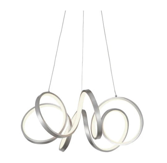 Kuzco CH93824-AS Synergy 24-in Antique Silver LED Chandeliers - Atlantic Lighting