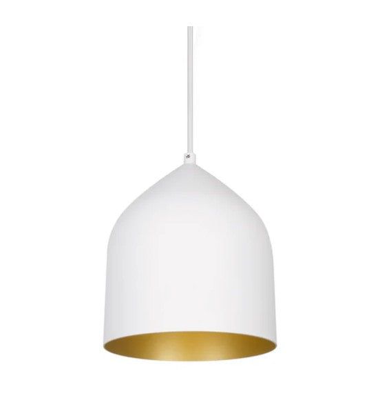 Kuzco 49108-WH/GD Helena 8-in White/Gold 1 Light Pendant - Atlantic Lighting