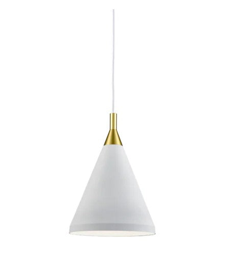 Kuzco 492710-WH/GD Dorothy 10-in White With Gold Detail 1 Light Pendant - Atlantic Lighting